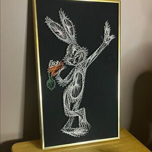 Vintage bugs bunny string art framed picture